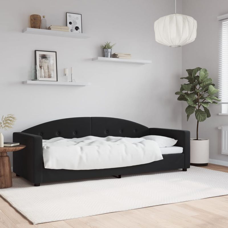 Casa si Gradina - Mobilier - Paturi si accesorii - Paturi - Pat de zi, negru, 80x200 cm, catifea - Infinity.ro