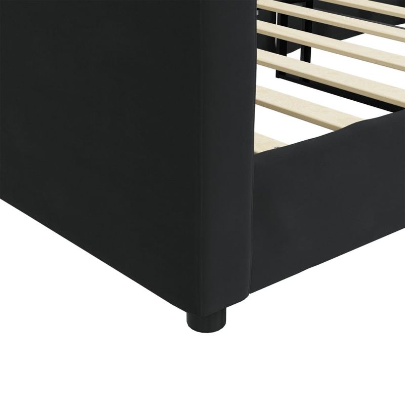Casa si Gradina - Mobilier - Paturi si accesorii - Paturi - Pat de zi, negru, 80x200 cm, catifea - Infinity.ro