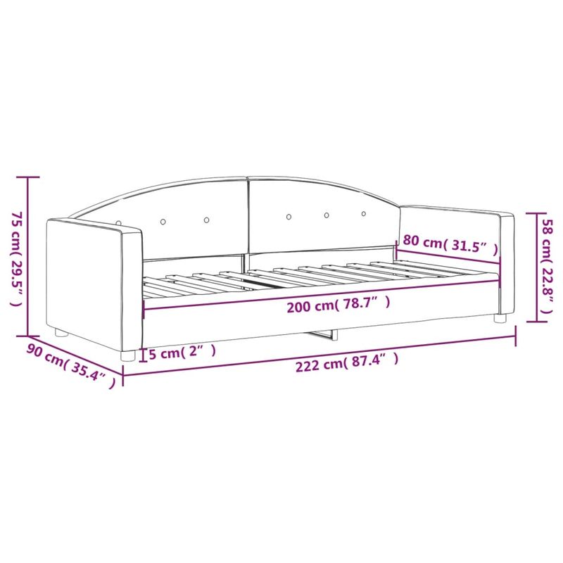 Casa si Gradina - Mobilier - Paturi si accesorii - Paturi - Pat de zi, negru, 80x200 cm, catifea - Infinity.ro