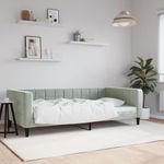 Casa si Gradina - Mobilier - Paturi si accesorii - Paturi - Cadru de pat, gri deschis, 100x200 cm, catifea - Infinity.ro