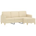 Casa si Gradina - Mobilier - Canapele si coltare - Canapele - Canapea cu 3 locuri cu taburet, crem, 180 cm, material textil - Infinity.ro
