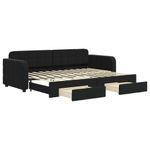 Casa si Gradina - Mobilier - Paturi si accesorii - Paturi - Pat de zi cu extensie si sertare, negru, 80x200 cm, catifea - Infinity.ro