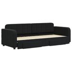 Casa si Gradina - Mobilier - Paturi si accesorii - Paturi - Pat de zi cu extensie si sertare, negru, 80x200 cm, catifea - Infinity.ro