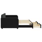 Casa si Gradina - Mobilier - Paturi si accesorii - Paturi - Pat de zi cu extensie si sertare, negru, 80x200 cm, catifea - Infinity.ro