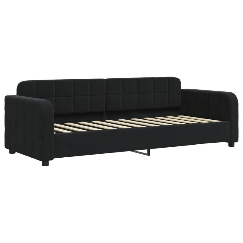 Casa si Gradina - Mobilier - Paturi si accesorii - Paturi - Pat de zi cu extensie si sertare, negru, 80x200 cm, catifea - Infinity.ro
