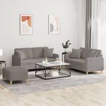 Casa si Gradina - Mobilier - Seturi de mobilier - Seturi living - Set de canapele cu perne, 3 piese, gri taupe, textil - Infinity.ro