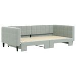 Casa si Gradina - Mobilier - Paturi si accesorii - Paturi - Pat de zi cu extensie, gri deschis, 100x200 cm, catifea - Infinity.ro