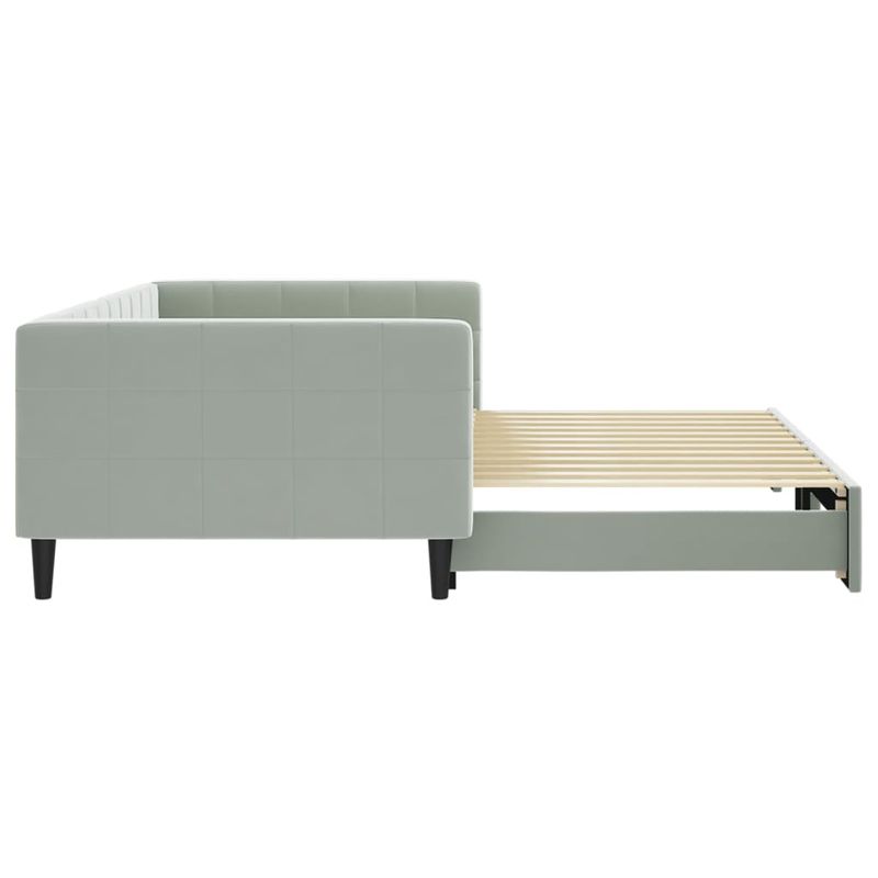 Casa si Gradina - Mobilier - Paturi si accesorii - Paturi - Pat de zi cu extensie, gri deschis, 100x200 cm, catifea - Infinity.ro