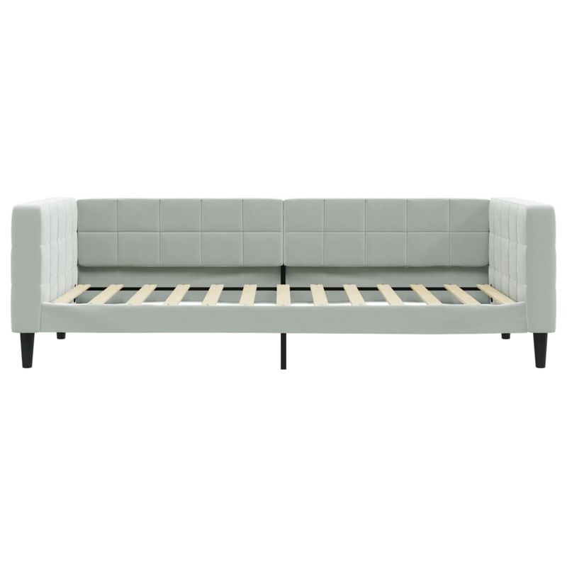 Casa si Gradina - Mobilier - Paturi si accesorii - Paturi - Pat de zi cu extensie, gri deschis, 100x200 cm, catifea - Infinity.ro