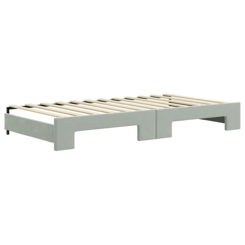 Casa si Gradina - Mobilier - Paturi si accesorii - Paturi - Pat de zi cu extensie, gri deschis, 100x200 cm, catifea - Infinity.ro