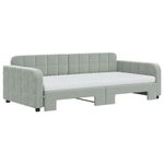 Casa si Gradina - Mobilier - Paturi si accesorii - Paturi - Pat de zi cu extensie si saltele gri deschis 100x200 cm catifea - Infinity.ro