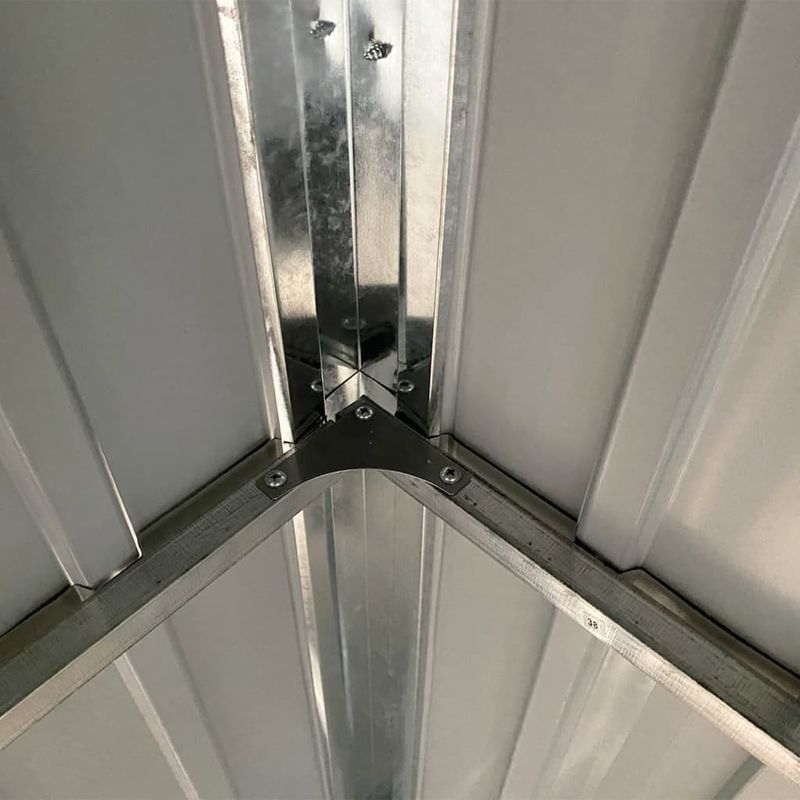 Casa si Gradina - Gradina si terasa - Casute de gradina - Sopron gradina, acoperis extins, gri, 277x110,5x181 cm, otel - Infinity.ro