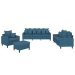Casa si Gradina - Mobilier - Seturi de mobilier - Seturi living - Set de canapele cu perne, 4 piese, albastru, catifea - Infinity.ro