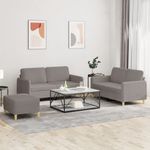 Casa si Gradina - Mobilier - Seturi de mobilier - Seturi living - Set de canapea cu perne, 3 piese, gri taupe, material textil - Infinity.ro