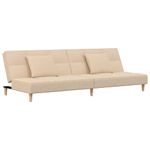 Casa si Gradina - Mobilier - Canapele si coltare - Canapele - Canapea extensibila cu 2 locuri, 2 perne, crem, textil - Infinity.ro