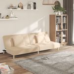 Casa si Gradina - Mobilier - Canapele si coltare - Canapele - Canapea extensibila cu 2 locuri, 2 perne, crem, textil - Infinity.ro