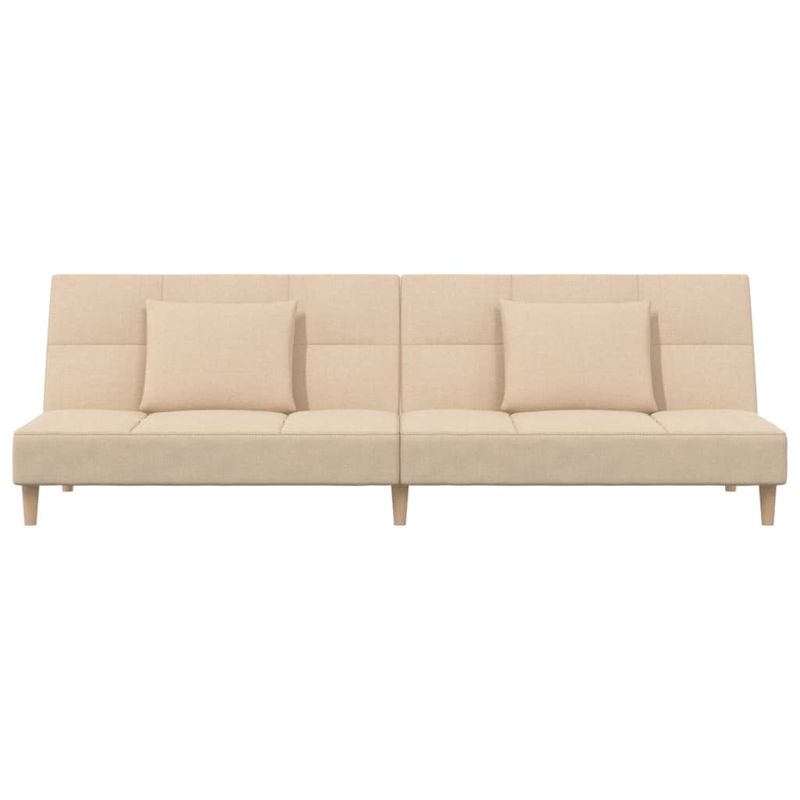 Casa si Gradina - Mobilier - Canapele si coltare - Canapele - Canapea extensibila cu 2 locuri, 2 perne, crem, textil - Infinity.ro
