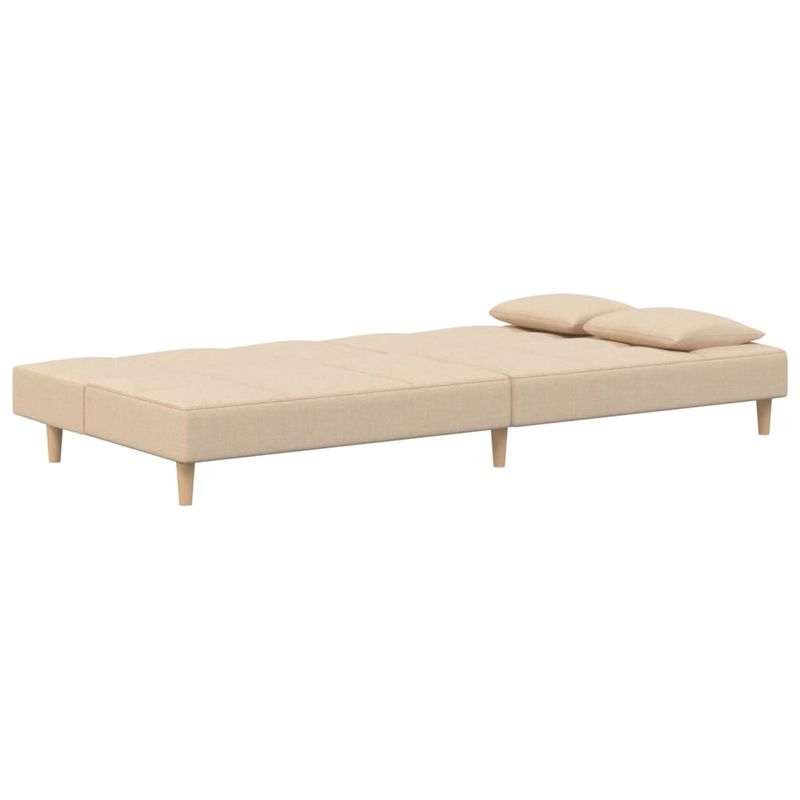 Casa si Gradina - Mobilier - Canapele si coltare - Canapele - Canapea extensibila cu 2 locuri, 2 perne, crem, textil - Infinity.ro