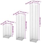 Casa si Gradina - Gradina si terasa - Garduri, panouri si accesorii - Set gabioane, 3 buc, sarma galvanizata - Infinity.ro