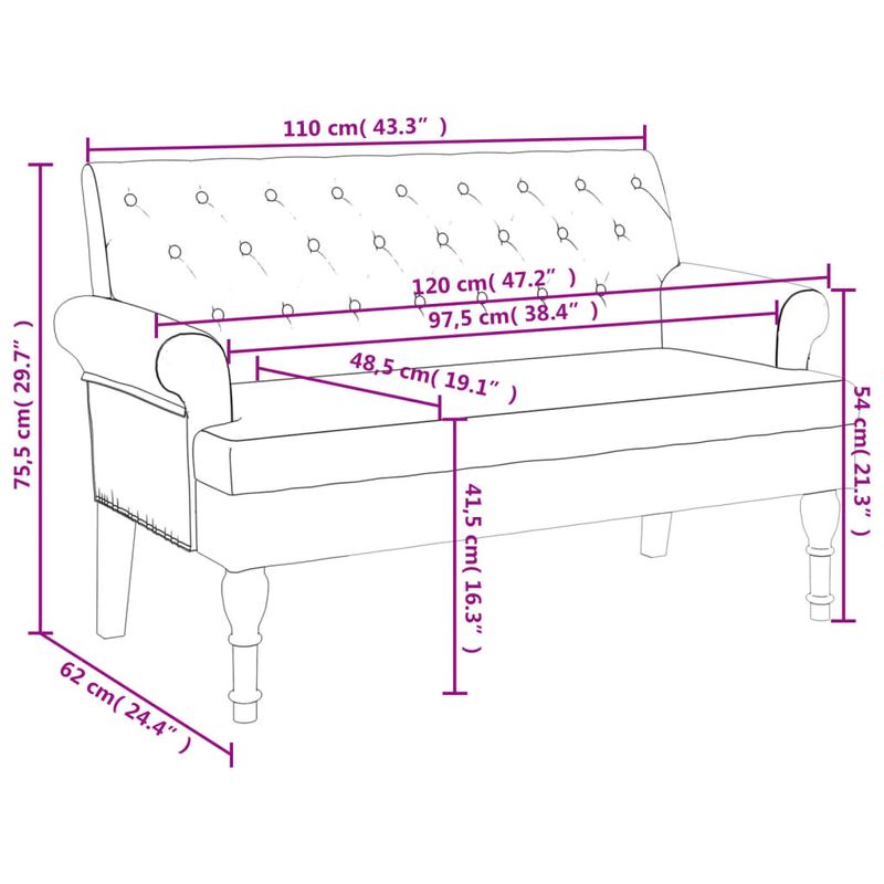 Casa si Gradina - Mobilier - Canapele si coltare - Banchete - Banca cu spatar, rosu vin, 120x62x75,5 cm, textil - Infinity.ro
