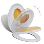Casa si Gradina/Sanitare/Obiecte sanitare/Vase de toaleta - Capac WC cu inchidere silentioasa, alb & galben, adulti/copii - Infinity.ro