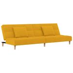 Casa si Gradina - Mobilier - Canapele si coltare - Canapele - Canapea extensibila cu 2 locuri, 2 perne, galben, textil - Infinity.ro