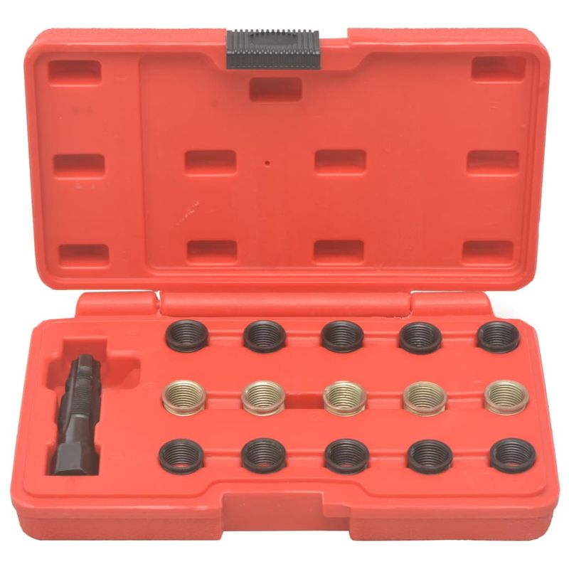 Auto si Moto - Reparatii si depanare - Scule auto - Scule si truse auto - Set pentru reparatii filete de bujii, 16 piese, M14 x 1,25 - Infinity.ro