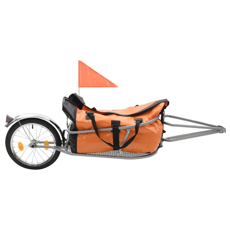 Sport si Outdoor - Ciclism - Accesorii pentru biciclete - Remorci biciclete - Remorca de bicicleta pentru bagaje cu sac, portocaliu si negru - Infinity.ro