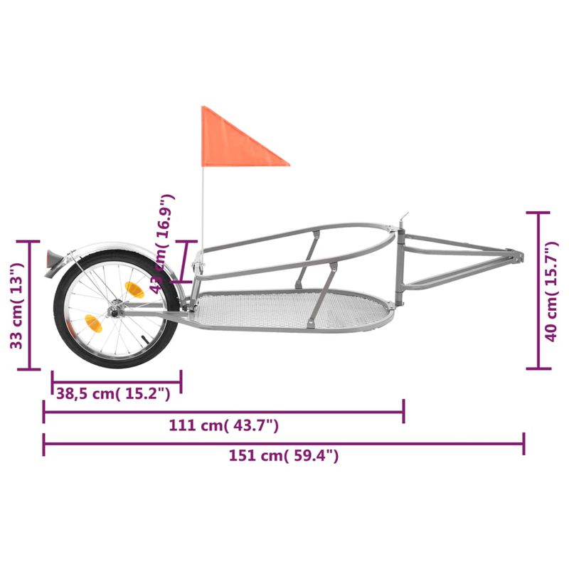 Sport si Outdoor - Ciclism - Accesorii pentru biciclete - Remorci biciclete - Remorca de bicicleta pentru bagaje cu sac, portocaliu si negru - Infinity.ro