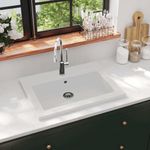 Casa si Gradina - Sanitare - Lavoar baie si accesorii - Lavoare si piedestale - Chiuveta din granit, alb, 600 x 450 x 120 mm - Infinity.ro
