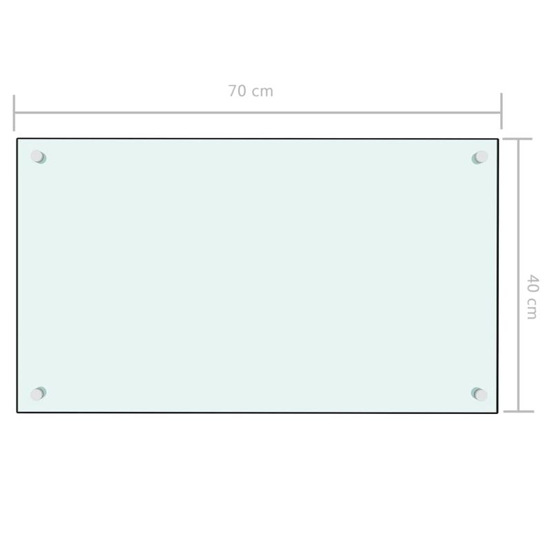 Casa si Gradina - Sanitare - Chiuveta bucatarie si accesorii - Accesorii chiuvete - Panou antistropi de bucatarie, alb, 70x40 cm, sticla securizata - Infinity.ro