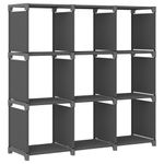 Casa si Gradina - Mobilier - Biblioteci si rafturi - Biblioteci - Raft expunere 9 cuburi gri 103x30x107,5 cm, material textil - Infinity.ro