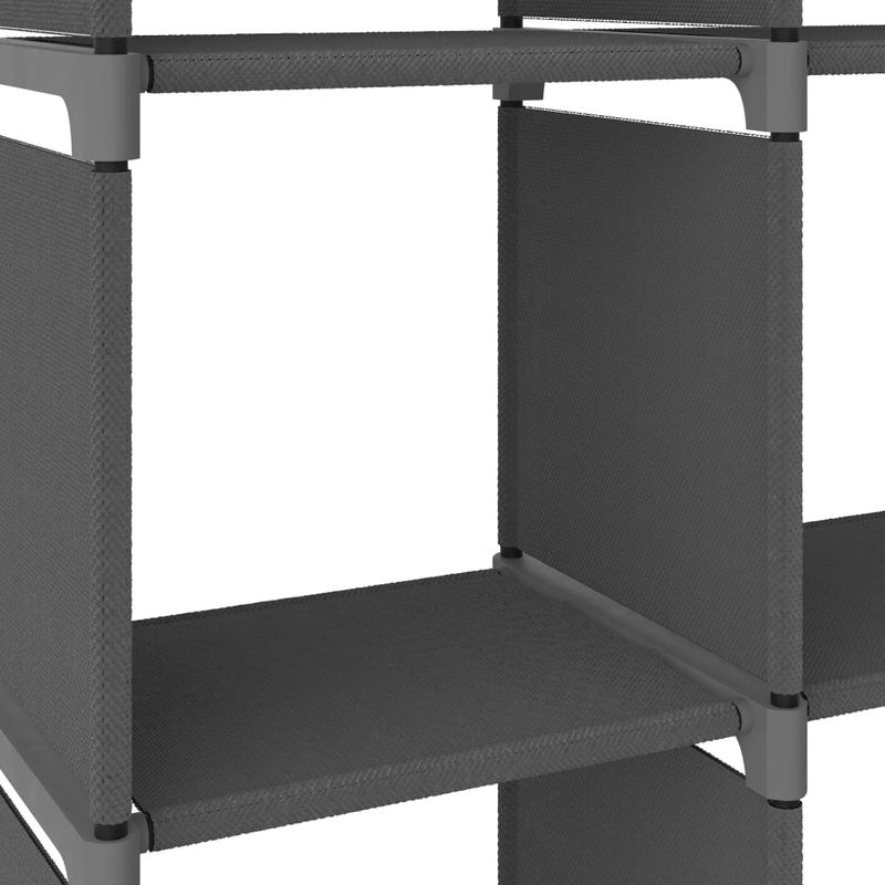 Casa si Gradina - Mobilier - Biblioteci si rafturi - Biblioteci - Raft expunere 9 cuburi gri 103x30x107,5 cm, material textil - Infinity.ro