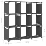 Casa si Gradina - Mobilier - Biblioteci si rafturi - Biblioteci - Raft expunere 9 cuburi gri 103x30x107,5 cm, material textil - Infinity.ro