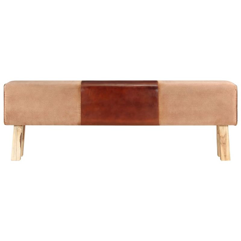 Casa si Gradina - Mobilier - Canapele si coltare - Banchete - Banca Bok gimnastica maro 160 cm piele naturala/lemn acacia, maro deschis - Infinity.ro