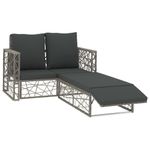 Casa si Gradina - Gradina si terasa - Mobilier exterior - Seturi mobila gradina - Set mobilier de gradina cu perne, 2 piese, gri, poliratan - Infinity.ro