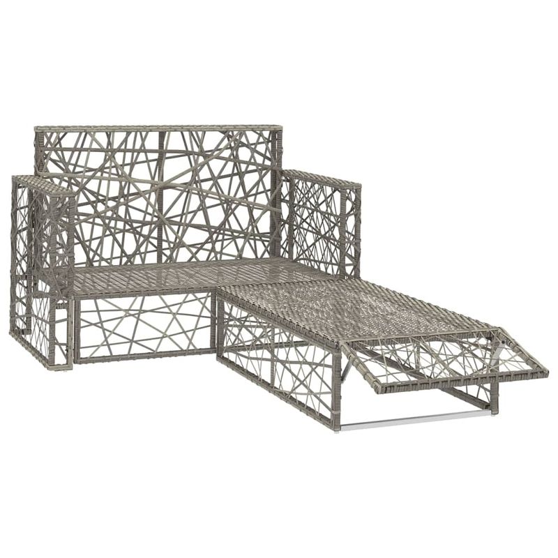 Casa si Gradina - Gradina si terasa - Mobilier exterior - Seturi mobila gradina - Set mobilier de gradina cu perne, 2 piese, gri, poliratan - Infinity.ro