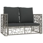 Casa si Gradina - Gradina si terasa - Mobilier exterior - Seturi mobila gradina - Set mobilier de gradina cu perne, 2 piese, gri, poliratan - Infinity.ro