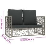 Casa si Gradina - Gradina si terasa - Mobilier exterior - Seturi mobila gradina - Set mobilier de gradina cu perne, 2 piese, gri, poliratan - Infinity.ro