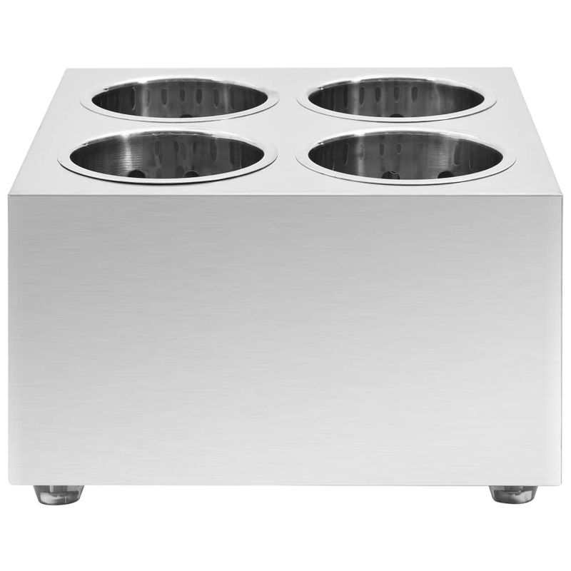 Casa si Gradina - Bucatarie si vesela - Organizare si depozitare bucatarie - Suporturi tacamuri si vase - Suport pentru tacamuri, 4 insertii, otel inoxidabil, patrat - Infinity.ro