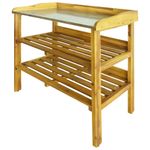 Casa si Gradina - Gradina si terasa - Mobilier exterior - Bancute de gradina - Banca plantare cu 2 rafturi, lemn masiv de acacia si zinc - Infinity.ro