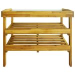 Casa si Gradina - Gradina si terasa - Mobilier exterior - Bancute de gradina - Banca plantare cu 2 rafturi, lemn masiv de acacia si zinc - Infinity.ro