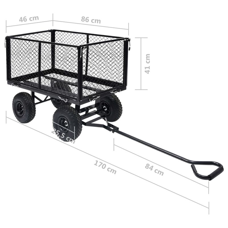 Casa si Gradina - Constructii - Depozitare, transport si protectie - Accesorii echipamente pentru transport si ridicat - Carucior manual de gradina, negru, 350 kg - Infinity.ro
