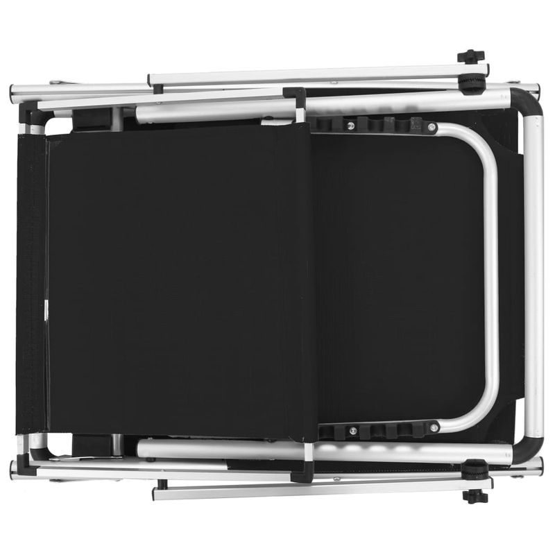 Casa si Gradina - Gradina si terasa - Mobilier exterior - Scaune si sezlonguri gradina - Sezlonguri pliabile cu acoperis 2 buc negru, aluminiu&textilena - Infinity.ro