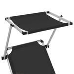 Casa si Gradina - Gradina si terasa - Mobilier exterior - Scaune si sezlonguri gradina - Sezlonguri pliabile cu acoperis 2 buc negru, aluminiu&textilena - Infinity.ro