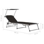 Casa si Gradina - Gradina si terasa - Mobilier exterior - Scaune si sezlonguri gradina - Sezlonguri pliabile cu acoperis 2 buc negru, aluminiu&textilena - Infinity.ro