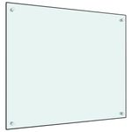 Casa si Gradina - Sanitare - Chiuveta bucatarie si accesorii - Accesorii chiuvete - Panou antistropi de bucatarie, alb, 70x60 cm, sticla securizata - Infinity.ro