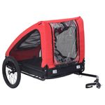 Petshop - Accesorii petshop - Culcusuri si custi - Genti si articole transport - Remorca de bicicleta pentru animale de companie, rosu & negru - Infinity.ro