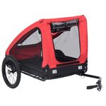 Petshop - Accesorii petshop - Culcusuri si custi - Genti si articole transport - Remorca de bicicleta pentru animale de companie, rosu & negru - Infinity.ro