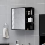 Casa si Gradina - Mobilier - Comode si corpuri - Masute de toaleta - Dulap de baie cu oglinda, negru, 62,5 x 20,5 x 64 cm, PAL - Infinity.ro